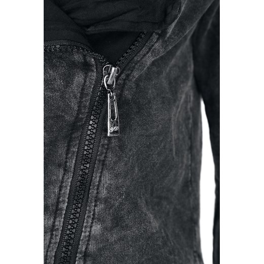 Black Premium by EMP - Asymetric Vintage Zipper - Bluza z kapturem rozpinana - czarny