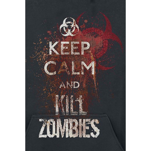 Keep Calm And Kill Zombies Bluza z kapturem - czarny