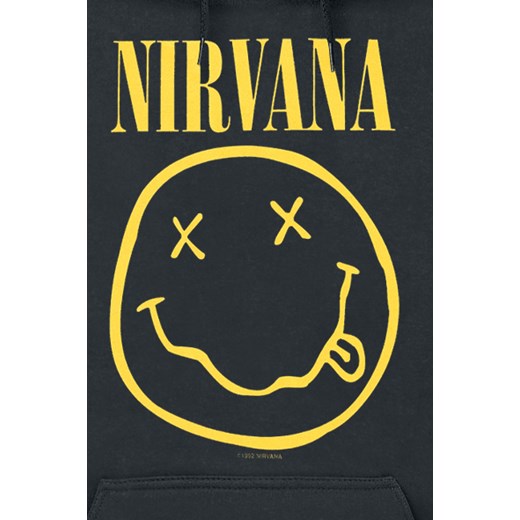 Nirvana - Smiley - Bluza z kapturem - czarny