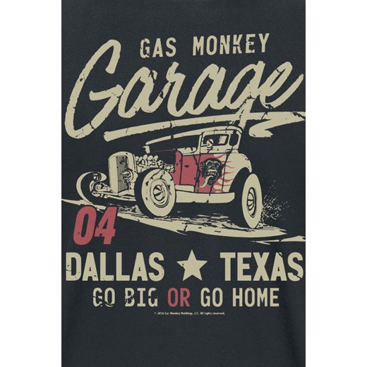 Gas Monkey Garage - Go Big Or Go Home - T-Shirt - czarny