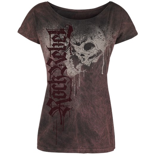 Rock Rebel by EMP - Drops Skull Shirt - T-Shirt - bordowy/czarny