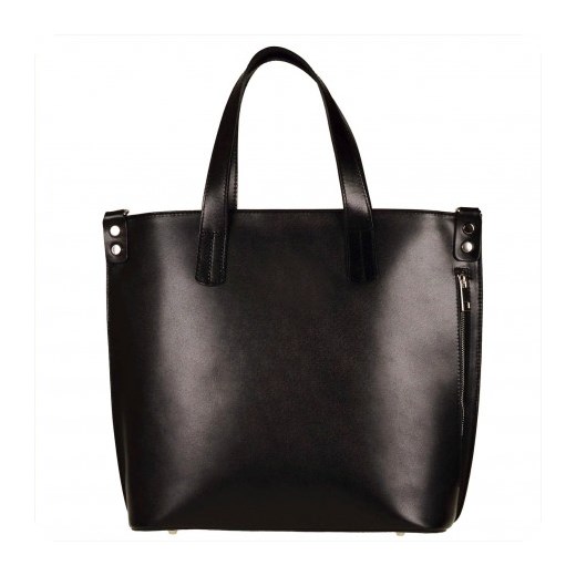 Shopper bag skórzana torba damska XL czarna czarny Vera Pelle  stylowagalanteria.com