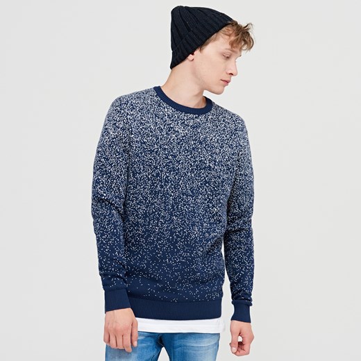 Cropp - Sweter z efektem cieniowania - Granatowy niebieski Cropp L 