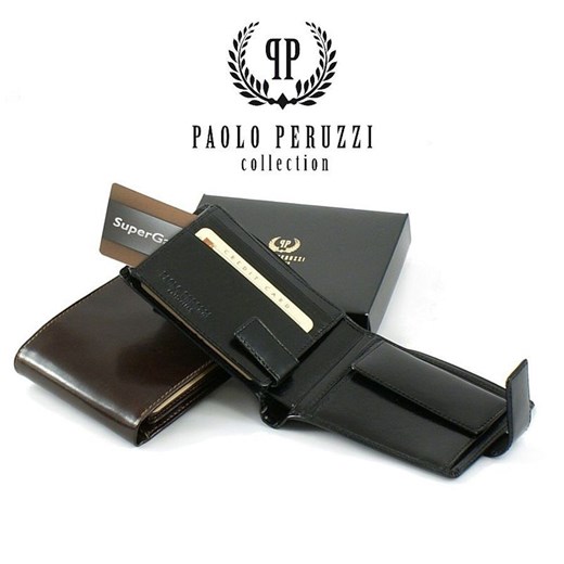 Ekskluzywny portfel męski Paolo Peruzzi Paolo Peruzzi szary One Size merg.pl