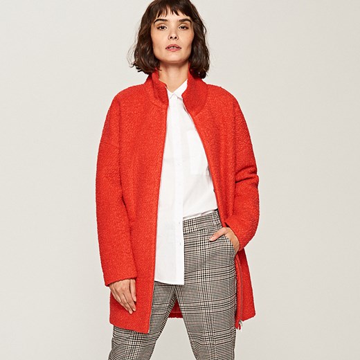 Reserved - Płaszcz z domieszką wełny - Czerwony pomaranczowy Reserved 40 
