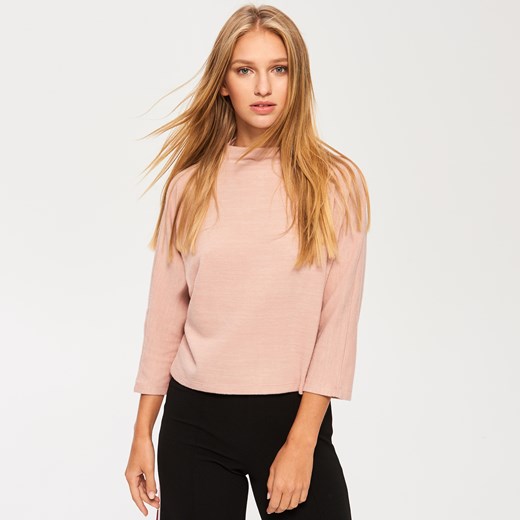 Sinsay - Sweter oversize ze stójką - Różowy bezowy Sinsay XL 