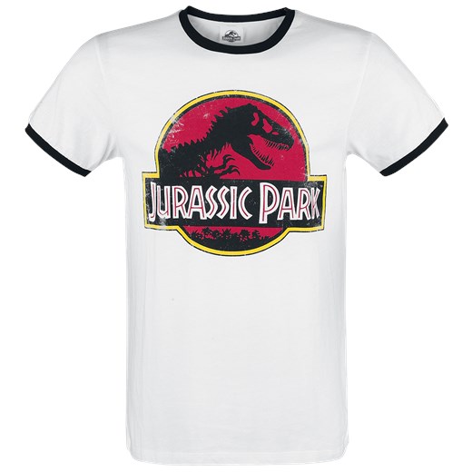 Jurassic Park Vintage Logo T-Shirt biały/czarny  Jurassic Park L EMP