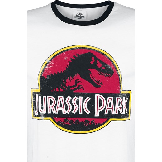 Jurassic Park Vintage Logo T-Shirt biały/czarny  Jurassic Park L EMP