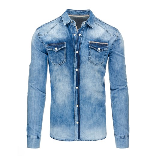 Koszula męska jeansowa niebieska (dx0868)