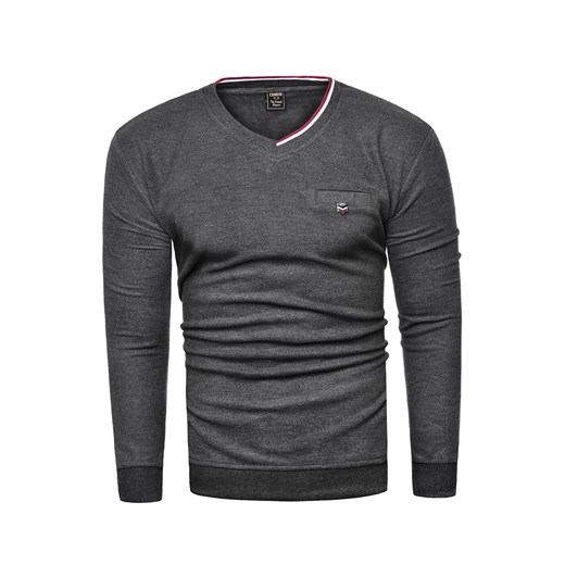 V-neck sweter męski CMR 4809  - antracytowy Risardi  L 