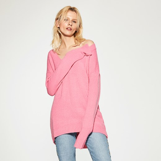 House - Długi sweter z głębokim dekoltem - Różowy House rozowy M/L 