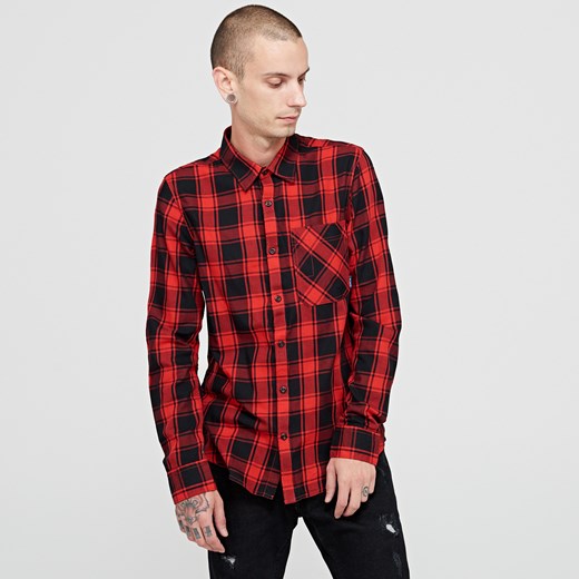 Cropp - Koszula z nadrukiem na plecach - Czerwony Cropp czerwony XL 