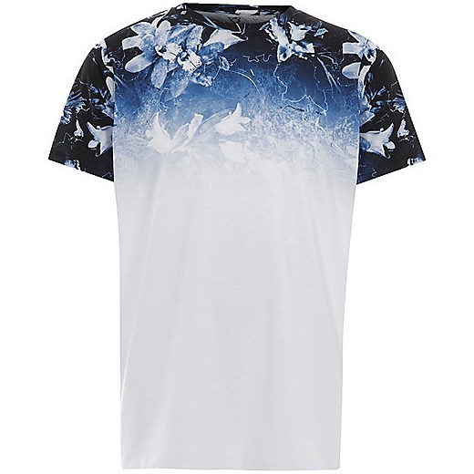 Boys blue floral fade print T-shirt  River Island   
