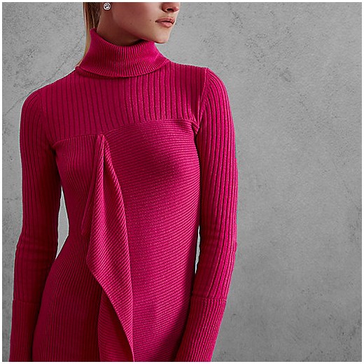 Pink RI Studio rib knit roll neck jumper  czerwony River Island  