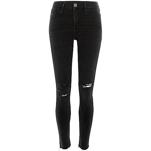 Black washed Molly distressed jeggings  czarny River Island  