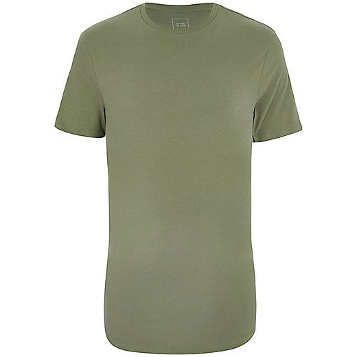 Big and Tall green curved hem T-shirt  River Island szary  