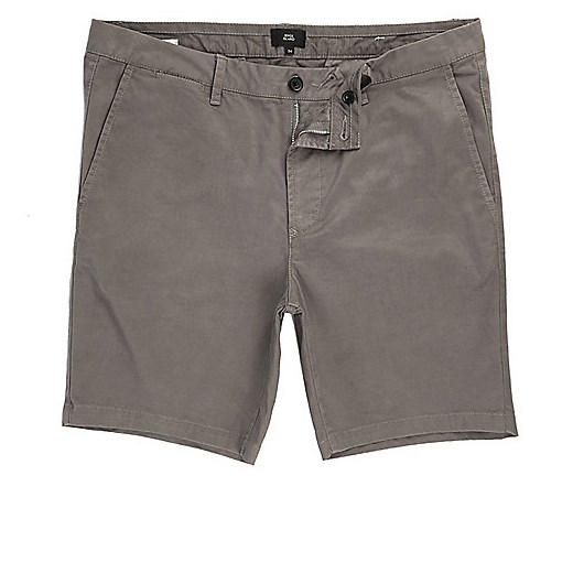 Grey chino shorts  szary River Island  