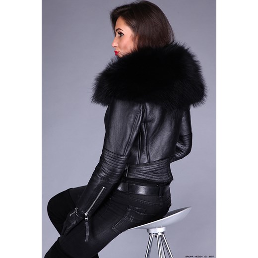 anna biagiotti ** skóra 100% czarne lisy- srebrne okucia czarny Anna Biagiotti XS LUXURYONLINE