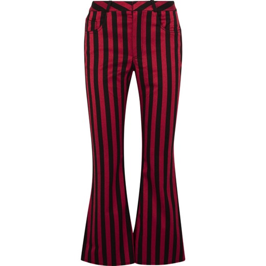 Cropped striped cotton-blend satin flared pants  czerwony  NET-A-PORTER