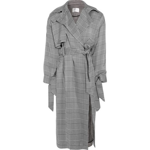 Belted houndstooth woven trench coat    NET-A-PORTER
