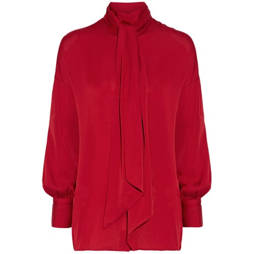 Simmy silk-blend pussy-bow blouse  czerwony  NET-A-PORTER
