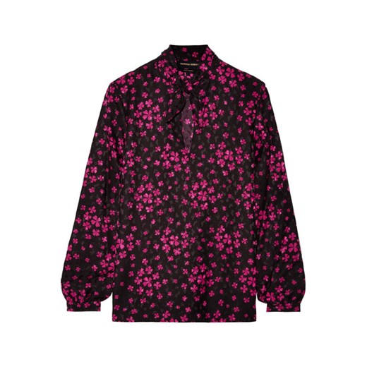 Elinor silk-satin jacquard blouse  czerwony   NET-A-PORTER