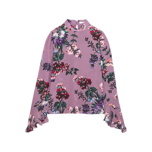 Lindsey floral-print silk-chiffon blouse  fioletowy  NET-A-PORTER