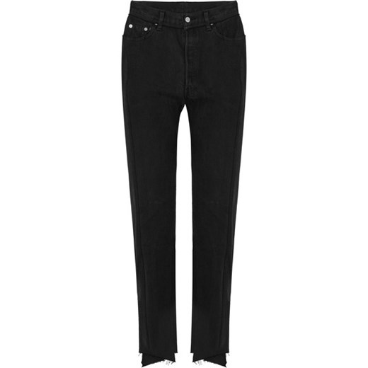 + Levi's distressed high-rise straight-leg jeans czarny   NET-A-PORTER