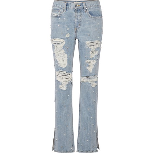 Embellished distressed boyfriend jeans  szary  NET-A-PORTER