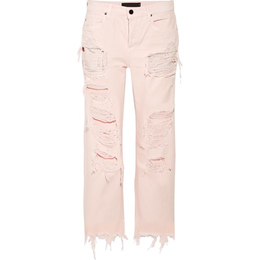 Rival cropped distressed high-rise straight-leg jeans bezowy   NET-A-PORTER