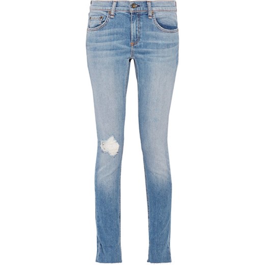 Dre distressed mid-rise slim-leg jeans niebieski   NET-A-PORTER