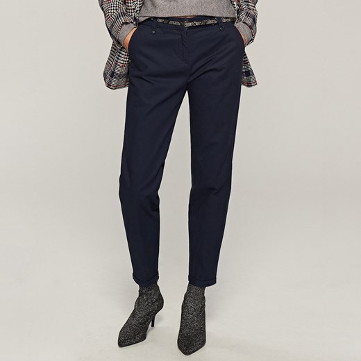 Reserved - Eleganckie spodnie - Granatowy czarny Reserved 46 