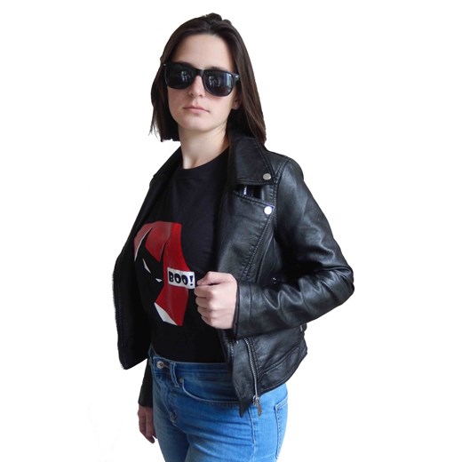 Damska Jesienna Kurtka Ramoneksa z filmu Millennium / Grease czarny Koszulkifilmowe.pl L