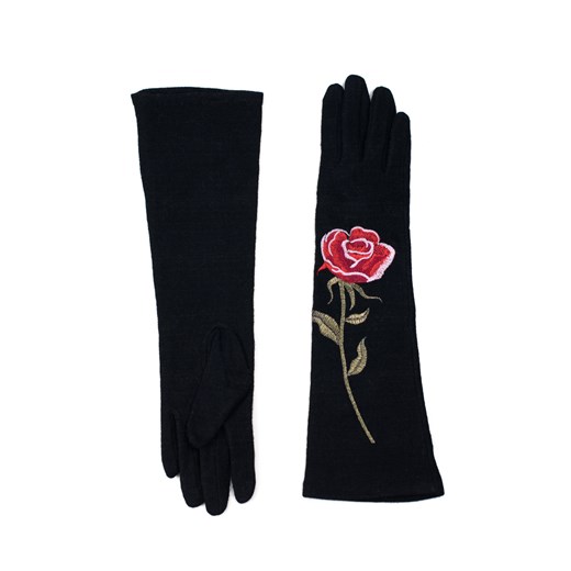 Rękawiczki długie Czerń i róża Szaleo   