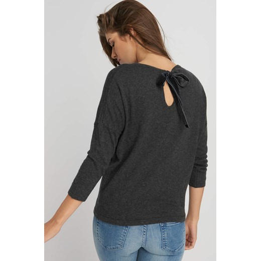 Gładki sweter z kokardą szary ORSAY XL orsay.com