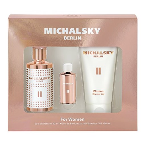 Michalsky'ego Berlin II for Women, Eau de Parfum 50 ML + Eau de Parfum 10 ML + żel pod prysznic 150 ML Michalsky rozowy  Amazon
