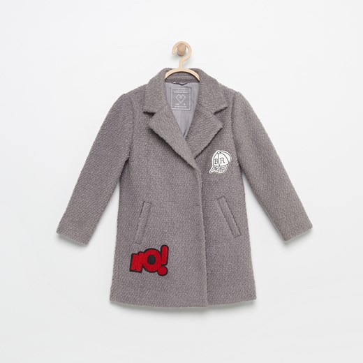 Reserved - Klasyczny płaszcz z naszywkami - Szary szary Reserved 110 