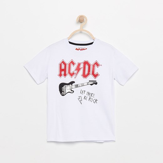 Reserved - T-shirt acdc - Biały