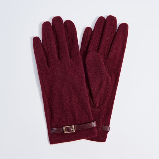 Mohito - Rękawiczki z wełną - Brązowy czerwony Mohito M 