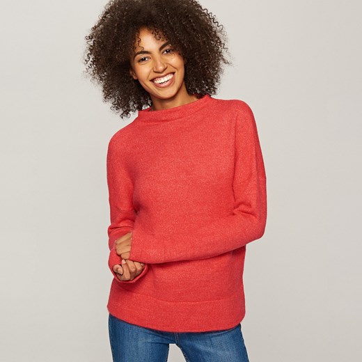 Reserved - Sweter ze stójką - Różowy Reserved pomaranczowy L 
