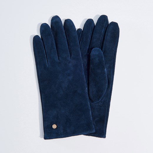 Mohito - Zamszowe rękawiczki - Granatowy czarny Mohito L 