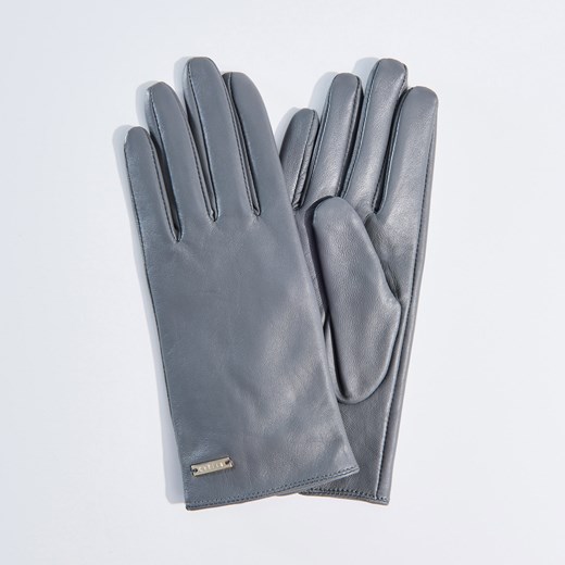 Mohito - Miękkie skórzane rękawiczki - Szary Mohito niebieski M 