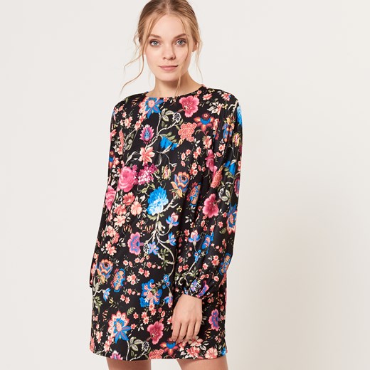 Mohito - Sukienka w kwiaty - Czarny fioletowy Mohito XL 
