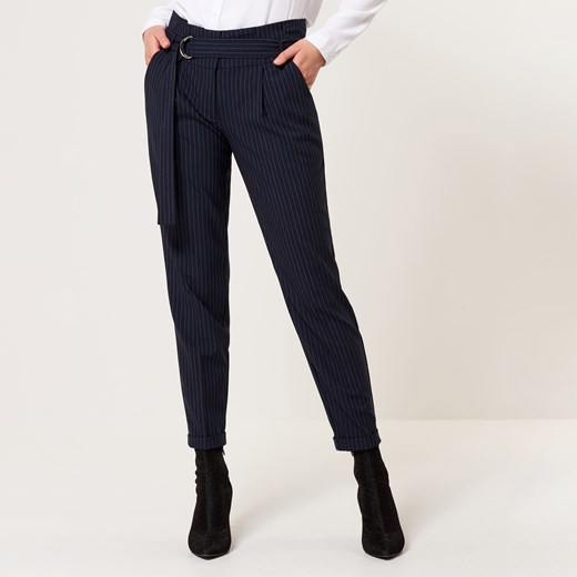 Mohito - Eleganckie spodnie z wysokim stanem - Niebieski Mohito  36 