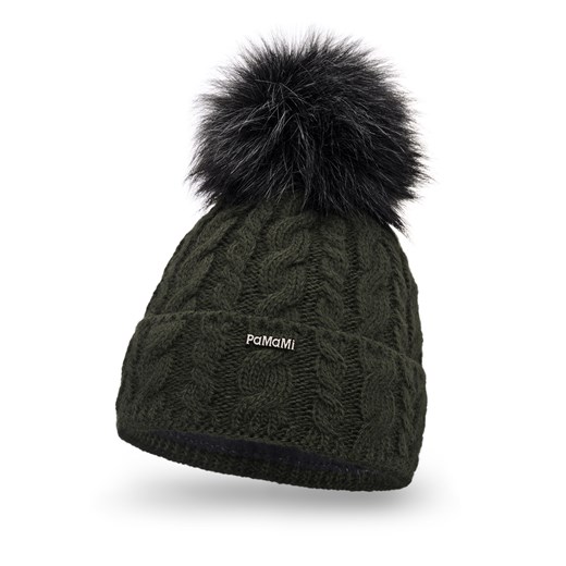 Zimowa czapka damska PaMaMi - Khaki