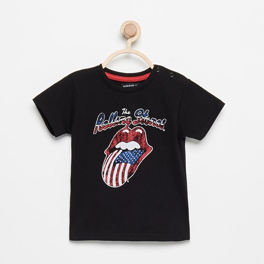 Reserved - T-shirt rolling stones - Czarny Reserved czarny 80 