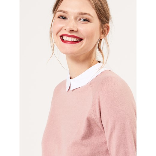 Mohito - Miękki sweter z elementami koszuli - Różowy bezowy Mohito XL 