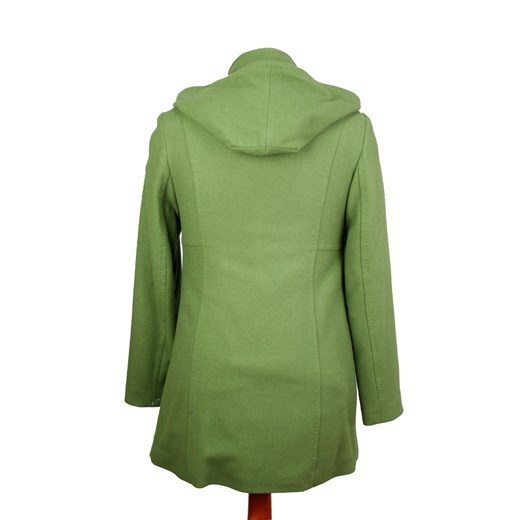 Wełniany krótki płaszcz damski SAS 512 -  kolor butelkowa zieleń