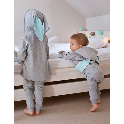 Bluza z niebieskimi uszami królika Lenela szary 116 showroom.pl