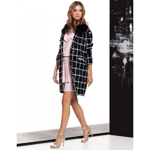 Płaszcz Tokyo w czarną kratę czarny M By Maya Palma L okazja showroom.pl